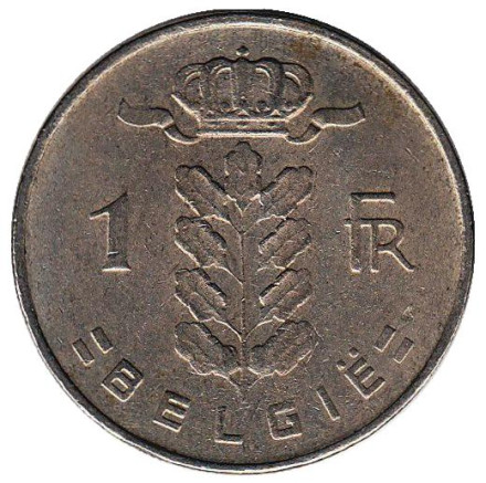 Монета 1 франк. 1961 год, Бельгия. (Belgie)