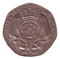 Монета 20 пенсов. 1996 год, Великобритания. 