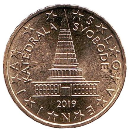 Монета 10 центов. 2019 год, Словения.