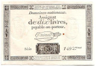 Бона 10 ливров. 1792 год, Франция. Ассигнат. Бона 10 ливров. 1792 год, Франция. Ассигнат.