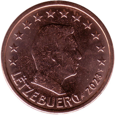 Монета 2 цента. 2023 год, Люксембург.