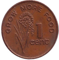 Монета 1 цент. 1982 год, Фиджи. FAO. Монета 1 цент. 1982 год, Фиджи. FAO.