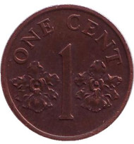 Монета 1 цент. 1993 год, Сингапур. Монета 1 цент. 1993 год, Сингапур.