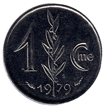 Монета 1 сантим. 1979 год, Монако.
