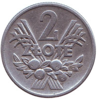 Монета 2 злотых. 1959 год, Польша.