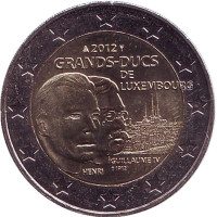100 лет со дня смерти Великого герцога Люксембургского Вильгельма IV. 2 евро, 2012 год, Люксембург.