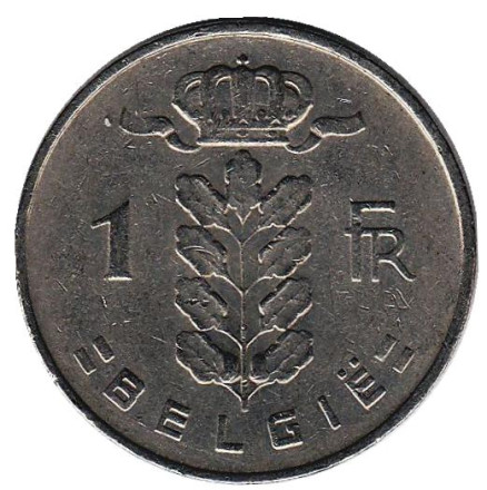 Монета 1 франк. 1962 год, Бельгия. (Belgie)