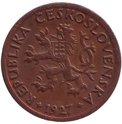 Монета 10 геллеров. 1927 год, Чехословакия. Монета 10 геллеров. 1927 год, Чехословакия.