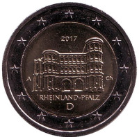 Рейнланд-Пфальц. Федеральные земли Германии. Монета 2 евро. 2017 год, Германия.
