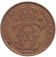 Монета 1 крона. 1934 год, Дания. Монета 1 крона. 1934 год, Дания.