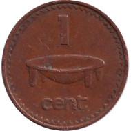 Монета 1 цент. 1985 год, Фиджи. Церемониальная чаша. Монета 1 цент. 1985 год, Фиджи. Церемониальная чаша.