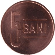 Монета 5 бани. 2024 год, Румыния. Монета 5 бани. 2024 год, Румыния.