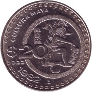 Монета 20 песо. 1982 год, Мексика. UNC. Культура майя. Монета 20 песо. 1982 год, Мексика. UNC. Культура майя.