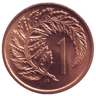 Монета 1 цент. 1967 год, Новая Зеландия. aUNC. Лист папоротника. Монета 1 цент. 1967 год, Новая Зеландия. aUNC. Лист папоротника.