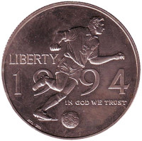 Чемпионат мира по футболу 1994 года. Монета 50 центов (D). 1994 год, США.