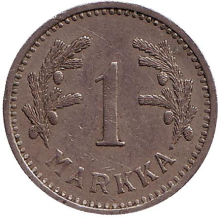 Монета 1 марка. 1931 год, Финляндия.  