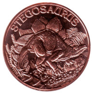 Стегозавр. Монетовидный жетон. Унция меди 999. США. Стегозавр. Монетовидный жетон. Унция меди 999. США.