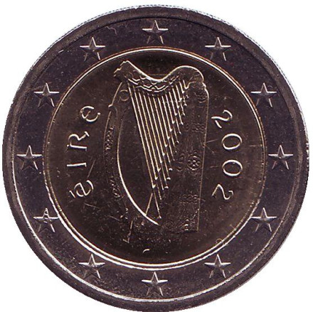 Монета 2 евро. 2002 год, Ирландия.