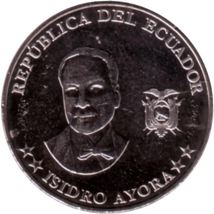 Монета 5 сентаво. 2023 год, Эквадор. Исидро Айора.