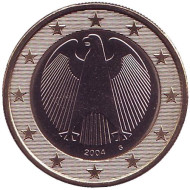 Монета 1 евро. 2004 год (G), Германия. Монета 1 евро. 2004 год (G), Германия.