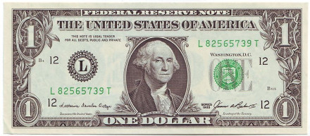 Банкнота 1 доллар. 1985 год, США.