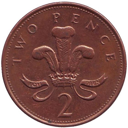 Монета 2 пенса. 2000 год, Великобритания.