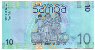 Банкнота 10 тала. 2008 год, Самоа. Банкнота 10 тала. 2008 год, Самоа.