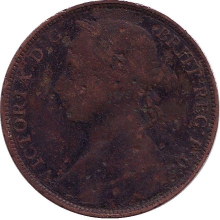 Монета 1 пенни. 1886 год, Великобритания. Монета 1 пенни. 1886 год, Великобритания.