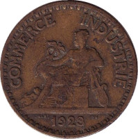 2 франка. 1923 год, Франция.