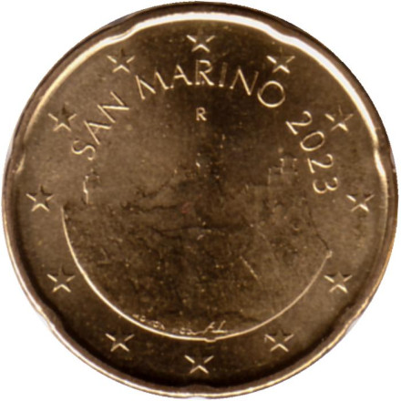 Монета 20 центов. 2023 год, Сан-Марино.