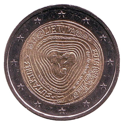 Монета 2 евро. 2019 год, Литва. Сутартинес. "Народные литовские песни".