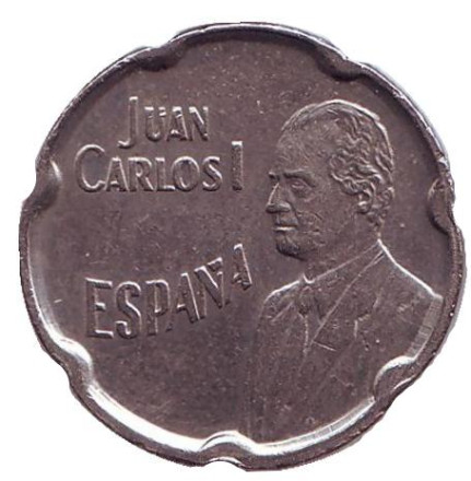 Монета 50 песет. 1990 год, Испания. Экспо-92. Хуан Карлос I.