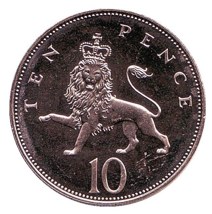 Монета 10 пенсов. 1988 год, Великобритания. BU.