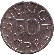 Монета 50 эре. 1990 год, Швеция. Монета 50 эре. 1990 год, Швеция.