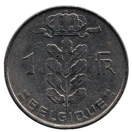 Монета 1 франк. 1963 год, Бельгия. (Belgique)