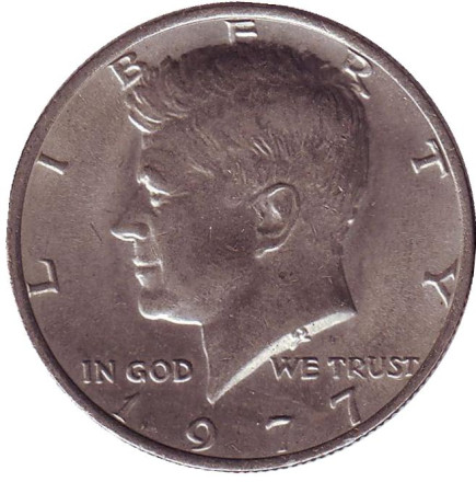 Монета 50 центов. 1977 год (P), США. Джон Кеннеди.
