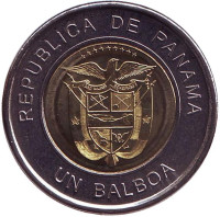 Монета 1 бальбоа. 2011 год, Панама. UNC.