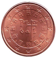 Монета 1 цент. 2004 год, Португалия.