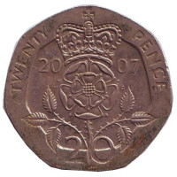 Монета 20 пенсов. 2007 год, Великобритания. 