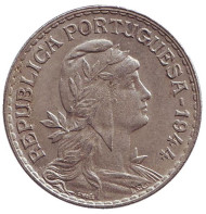 Монета 1 эскудо. 1944 год, Португалия. Монета 1 эскудо. 1944 год, Португалия.