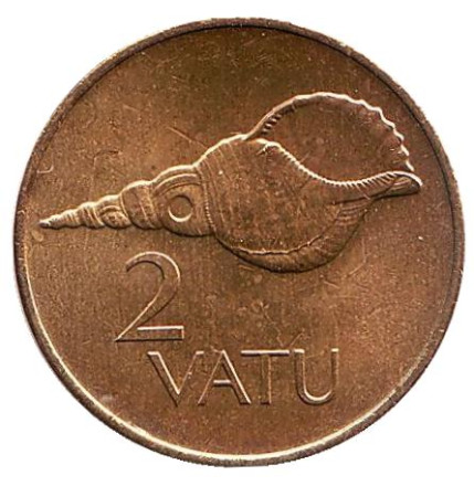 Монета 2 вату. 1983 год, Вануату. UNC. Ракушка.