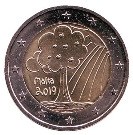 Монета 2 евро. 2019 год, Мальта. Природа и окружающая среда.