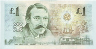 Банкнота 1 фунт. 1994 год, Шотландия. Роберт Льюис Стивенсон. Банкнота 1 фунт. 1994 год, Шотландия. Роберт Льюис Стивенсон.