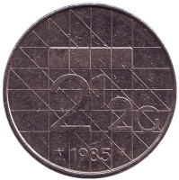 Монета 2,5 гульдена, 1985 год, Нидерланды.