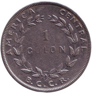 Монета 1 колон. 1954 год, Коста-Рика. Монета 1 колон. 1954 год, Коста-Рика.