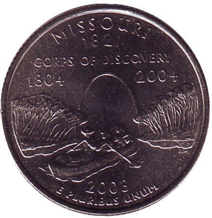 Монета 25 центов (D). 2003 год, США. Миссури. Штат № 24.