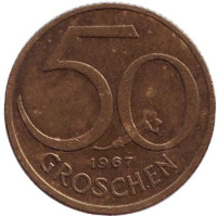 Монета 50 грошей. 1967 год, Австрия.