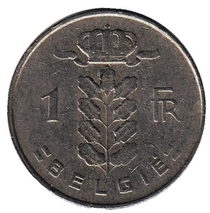 Монета 1 франк. 1964 год, Бельгия. (Belgie)