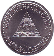Монета 10 сентаво. 2007 год, Никарагуа. Горы-вулканы. Монета 10 сентаво. 2007 год, Никарагуа. Горы-вулканы.