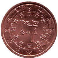 Монета 2 цента. 2004 год, Португалия.